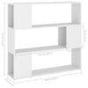 Stella Homewares Book Cabinet Room Divider White 100x24x94 cm