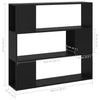 Stella Homewares Book Cabinet Room Divider Black 100x24x94 cm