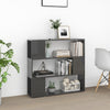 Stella Homewares Book Cabinet Room Divider High Gloss Grey 100x24x94 cm