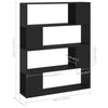 Stella Homewares Book Cabinet Room Divider Black 100x24x124 cm