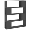 Stella Homewares Book Cabinet Room Divider Grey 100x24x124 cm