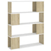 Stella Homewares Book Cabinet Room Divider White and Sonoma Oak 100x24x124 cm