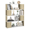 Stella Homewares Book Cabinet Room Divider White and Sonoma Oak 100x24x124 cm
