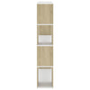 Stella Homewares Book Cabinet Room Divider White and Sonoma Oak 100x24x124 cm