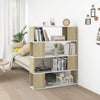 Stella Homewares Book Cabinet Room Divider White and Sonoma Oak 100x24x124 cm