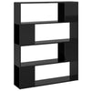 Stella Homewares Book Cabinet Room Divider High Gloss Black 100x24x124 cm