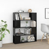 Stella Homewares Book Cabinet Room Divider High Gloss Black 100x24x124 cm