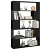 Stella Homewares Book Cabinet Room Divider Black 100x24x155 cm Engineered Wood