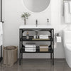 Stella Homewares Bathroom Washbasin Frame Black 79x38x83 cm Iron