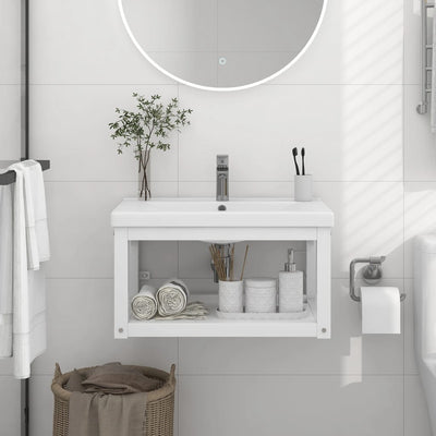 Stella Homewares Wall-mounted Bathroom Washbasin Frame White 59x38x31 cm Iron