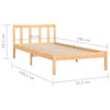 Stella Homewares Bed Frame without Mattress Solid Wood 90x190 cm