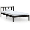Stella Homewares Bed Frame without Mattress Black Solid Wood 90x190 cm
