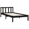 Stella Homewares Bed Frame without Mattress Black Solid Wood 90x190 cm