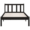 Stella Homewares Bed Frame without Mattress Black Solid Wood 90x190 cm