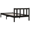 Stella Homewares Bed Frame without Mattress Black Solid Wood 90x190 cm