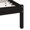 Stella Homewares Bed Frame without Mattress Black Solid Wood 90x190 cm