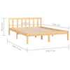 Stella Homewares Bed Frame without Mattress Solid Wood 135x190 cm