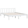 Stella Homewares Bed Frame without Mattress White Solid Wood 135x190 cm