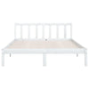 Stella Homewares Bed Frame without Mattress White Solid Wood 135x190 cm