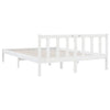 Stella Homewares Bed Frame without Mattress White Solid Wood 135x190 cm