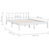 Stella Homewares Bed Frame without Mattress White Solid Wood 135x190 cm