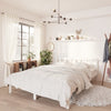 Stella Homewares Bed Frame without Mattress White Solid Wood 135x190 cm