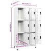 Stella Homewares Locker Cabinet White 90x45x180 cm Steel