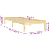 Stella Homewares Bed Frame without Mattress Solid Wood 90x190 cm