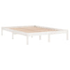 Stella Homewares Bed Frame without Mattress White Solid Wood 135x190 cm