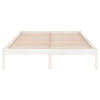 Stella Homewares Bed Frame without Mattress White Solid Wood 135x190 cm