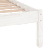 Stella Homewares Bed Frame without Mattress White Solid Wood 135x190 cm