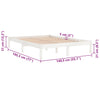 Stella Homewares Bed Frame without Mattress White Solid Wood 135x190 cm