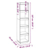 Stella Homewares Book Cabinet/Room Divider 40x35x167 cm Solid Pinewood