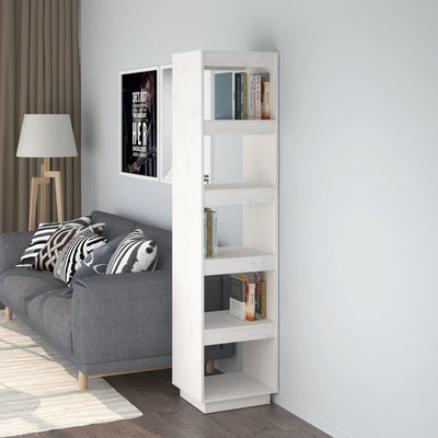 Stella Homewares Book Cabinet/Room Divider White 40x35x167 cm Solid Wood Pine