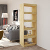 Stella Homewares Book Cabinet/Room Divider 60x35x167 cm Solid Pinewood