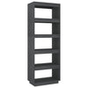 Stella Homewares Book Cabinet/Room Divider Grey 60x35x167 cm Solid Pinewood