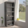 Stella Homewares Book Cabinet/Room Divider Grey 60x35x167 cm Solid Pinewood