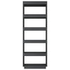 Stella Homewares Book Cabinet/Room Divider Grey 60x35x167 cm Solid Pinewood