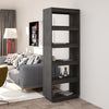 Stella Homewares Book Cabinet/Room Divider Grey 60x35x167 cm Solid Pinewood