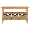 Stella Homewares Bathroom Vanity Cabinet with 3 Baskets Solid Wood Teak 132x45x75 cm