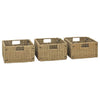 Stella Homewares Bathroom Vanity Cabinet with 3 Baskets Solid Wood Teak 132x45x75 cm