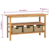 Stella Homewares Bathroom Vanity Cabinet with 3 Baskets Solid Wood Teak 132x45x75 cm