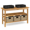 Stella Homewares Bathroom Vanity Cabinet with Black Marble Sinks Solid Wood Teak