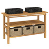 Stella Homewares Bathroom Vanity Cabinet with Black Marble Sinks Solid Wood Teak