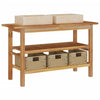Stella Homewares Bathroom Vanity Cabinet with Cream Marble Sinks Solid Wood Teak