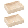 Stella Homewares Bathroom Vanity Cabinet with Cream Marble Sinks Solid Wood Teak