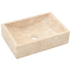 Stella Homewares Bathroom Vanity Cabinet with Cream Marble Sinks Solid Wood Teak