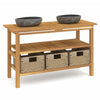 Stella Homewares Bathroom Vanity Cabinet with River Stone Sinks Solid Wood Teak