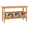 Stella Homewares Bathroom Vanity Cabinet with River Stone Sinks Solid Wood Teak