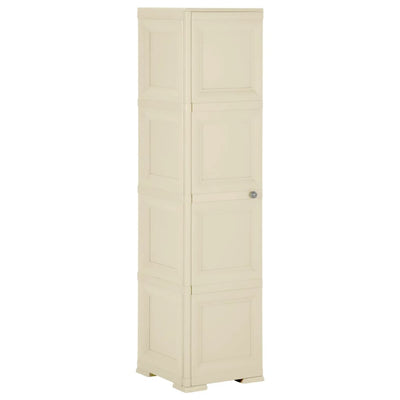 Stella Homewares Plastic Cabinet 40x43x164 cm Wood Design Angora White